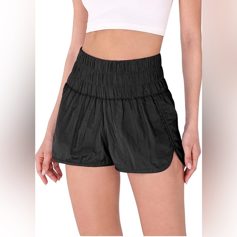 NWT Medium Women’s ODODOS Athletic Shorts High Waisted Mesh Back Pocket - Picture 2 of 5